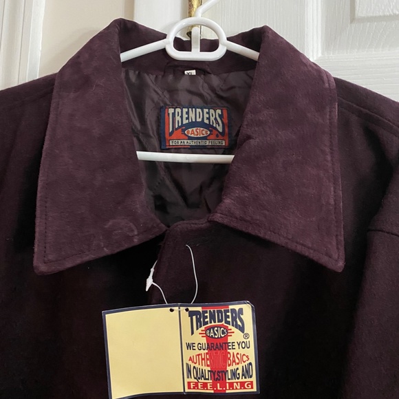 Plum Wool Jacket with Suede Collar and Detailing - Picture 2 of 6